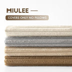 MIULEE Boho Farmhouse Throw Pillow Covers 18x18 Inch Set of 4 Neutral Rustic Decorative Cushion Covers Soft Corduroy Nordic Home Decor for Couch Bed Sofa Living Room