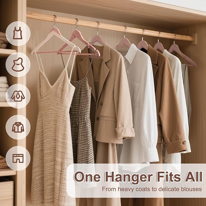 HOUSE DAY Cedar Hangers for Closet, Smooth Cedar Wood Hangers 10 Pack with Rings, 360° Swivel Hook, U-Shape Notched, Non Slip Pant Bar, Sturdy Wooden Clothes Hanger for Coats, Dresses, Suits