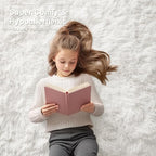 OLANLY 6x12 Machine Washable Large Area Rugs for Living Room, Bedroom, Soft Fluffy Shaggy Bedside Rug, Indoor Floor Carpet for Kids Girls and Boys, Dorms, Nursery, Home Decor Aesthetic, Ivory