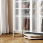 Shoe Cabinet with Doors Bamboo 5 Tiers Shoe Storage Cabinet for Entryway, 25 Pairs Wooden Shoe Cabinets, Modern Shoe Organizer Storage for Living Room, Bedroom, Hallway, Closet (White)