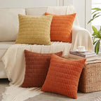 Fancy Homi 4 Packs Decorative Throw Pillow Covers for Living Room Couch Bed, Modern Farmhouse Boho Home Décor Accent Cushion Case, 18" x 18", Burnt Orange Series