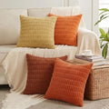 Fancy Homi 4 Packs Decorative Throw Pillow Covers for Living Room Couch Bed, Modern Farmhouse Boho Home Décor Accent Cushion Case, 28" x 28", Burnt Orange Series