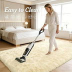 OLANLY 2x4 Machine Washable Runner Rugs for Hallway, Soft Fluffy Shaggy Bedside Rugs for Bedroom, Living Room, Indoor Floor Carpet for Kids Girls and Boys, Nursery Rooms, Home Decor Aesthetic, Cream