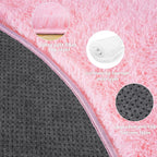 4x4.6 Feet Pink Hexagon Rugs for Princess Tent, Ultra Soft Fluffy Hexagon Area Rug for Bedroom, Cute Shag Rugs for Girls Room, Fuzzy Plush Carpet for Kids Room Tent Castle Home Decor