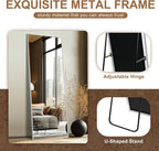 Delma Full Length Mirror,Large Floor Mirror with Aluminum Frame for Bedroom, Bathroom, Living Room,Wall Mount or Freestanding Design(with Stand,Rect 69x24-Silver)