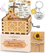 Swooflia Mother's Day Wooden Music Box for Jesus - Hand Crank Engraved Musical Box Vintage Mechanism Personalized Gifts for Mom Aunt Daughter Niece Granddaughter Grandma Friend On Birthday