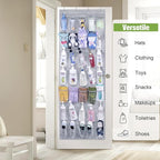 MISSLO 35 Clear Large Pockets Over The Door Shoe Organizer Sturdy Oxford Fabric Hanging Shoe Rack Closet Shoe Holder Hanger, Grey
