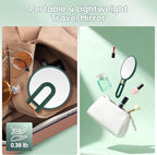 B Beauty Planet 40X Magnifying Mirror, Hand Mirror with Handle, Double Sided Hand Mirror with 40X/1X Magnification, Travel Essential Portable Foldable Makeup Mirror for Precision Makeup Green