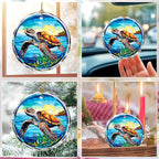 Stained Glass Sea Turtle Ornament - Christmas Tree Decor, Gift Exchange Present