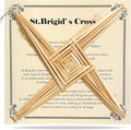 Bucherry St. Brigid's Wall Cross Decor Irish Gift Cross with History Card for Irish Blessing Gift for Celtic Imbolc Decor(Classic Style,12 in,Straw Color)