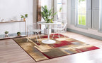 Unique Loom Barista Collection Area Rug - Timor (8' Square, Multi/ Red)
