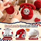 Belatelove Funny Fathers Day Dad Gifts from Daughter Son, Handmade Crochet Telephone Doll, Humorous “Call Dad” Birthday Gift for Father, Unique Dads Appreciation Gift for Father Papa Stepdad