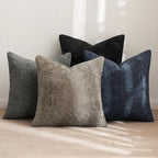 MIULEE Pack of 4 Couch Throw Pillow Covers 20x20 Inch Neutral Navy/Grey Soft Decorative Chenille Pillow Covers Farmhouse Accent Cushion Covers for Boho Home Decor Sofa Bedroom Living Room