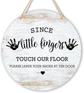 Wall Pediments Shoes Off Sign - Please Take Your Shoes Off - 9.8x9.8 Inches