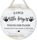 Wall Pediments Shoes Off Sign - Please Take Your Shoes Off - 9.8x9.8 Inches