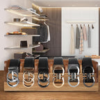 MinBoo Acacia Wood Belt Organizer Box,6 Grids Belt Rack for Closet and Drawer, Belt Storage Organizer and Displayer for Men Women