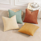MIULEE Boho Farmhouse Throw Pillow Covers 16x16 Inch Set of 4 Modern Natural Decorative Cushion Covers Soft Corduroy Home Decor for Spring Couch Bed Sofa Living Room Teal-Rust Gradient Series