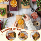 30 Pcs Dried Orange Slices, with 30Pcs Hemp Rope, Christmas Wreath Making Supplies for X-mas Tree Decoration, DIY Crafts, Present Wrapping