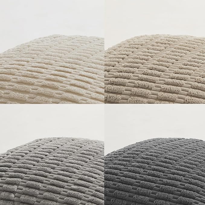 Fancy Homi 4 Packs Decorative Throw Pillow Covers for Living Room Couch Bed, Modern Farmhouse Boho Home Décor Accent Cushion Case, 20" x 12", Grey Series