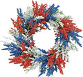 20In Patriotic Wreaths for Front Door, Artificial Red White Blue Faux Flowers,Patriotic Wreath Decorations,Decor for 4th of July,Festival Wreath for Outdoor,Home, Office, Party Wall