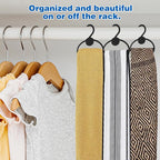 50 Pcs Black Plastic Scarf Hanger Organizer Space Saving Closet Accessory Holder for Scarves, Belts, Ties, Headscarves, and More