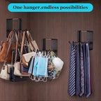 Xuhal Belt Hanger Wall Mount 360° Rotatable Belt Organizer for Closet Heavy Duty Carbon Steel Tie Storage Rack Space Saving Hanging Holder for Bra, Tank Top, Tie, Scarf and Accessories