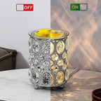 Leyoue Wax Warmer Wrought Iron Crystal Wax Melt Warmer Electric Oil Burner Wax Melt for Gifts & Decor, Home, Office, SPA,Bedroom