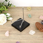 Hipiwe Adjustable Stainless Steel Arm Display Stand Easel with Wooden Base Rocks Crystal Display Easel Holder for Mineral Agate Gemstones Fossils Coral Geodes Plate and Photo, 3.1"x3.1"x4.9"