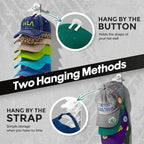 Hat Hook for Wall, 2 Pack Hat Organizer Hold up to 20 Hats,Hat Holder with Strong Adhesive and 8 Pack Screws, Cap Holder Hat Hangers for Wall Closet Door and Bedroom(B-white)