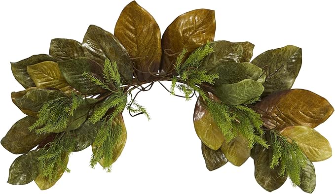 Nearly Natural 35in. Fall Magnolia Leaf Artificial Swag