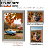 KTKDE 11x17 Picture Frame Set of 5, Wooden frames Grey, Vertical & Horizontal Wall Hanging for Wall Display,Studio Gallery Photo Frame for Photos, Posters & Art Prints