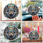 Wolf Stained Glass Ornament, Christmas Ornaments, Christmas Tree Decorations, Wolf Christmas Decoration, Wolf Ornaments for Christmas Tree, Holiday Present Ideas, Gift Exchange