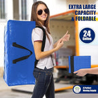 Cosy Family 8 Pack Heavy Duty Extra Large Moving Bags with Backpack Straps - Strong Handles & Zippers, Storage Totes For Space Saving, Fold Flat, Alternative to Moving Box (Set of 8, Multicolored)
