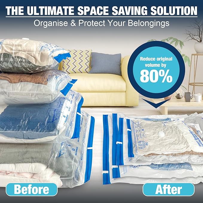 Vacuum Storage Bags Jumbo and XXL, Extra Large Vacuum Seal Bags for Bedding Blankets Comforters Clothing (3J+3XXL)