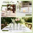 Der Rose Glass Bud Vases Set of 20, Small Bud Vases for Flowers, Rustic Wedding Centerpieces and Home Decor