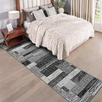 FlyDOIT Modern Geometric Patchwork Area Rug, 2.7x10 Grey Runner Rugs for Living Room, Rockwood Collection Indoor Rugs for Bedroom, Throw Carpet Floor Decor for Entryway Dining Room Office Nursery