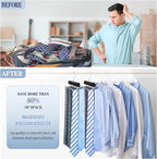 2 Pack Tie Rack Belt Hanger for Closet Upgraded Non Slip Tie Hanger Space Saving with 20 Foldable Hooks Wooden Belt Tie Organizer for Tank Tops Bras Cami Scarves