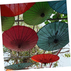 Parasol Umbrella Frames 2pcs Oil Paper Stands Stage Paper Umbrellas Bracket for Display Random Color