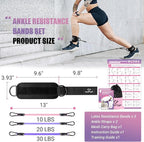 Ankle Resistance Bands with Cuffs, Ankle Bands for Working Out, Kickbacks Hip, Leg Glute Exercise Equipment with Training Poster, Resistance Workout Equipment for Women