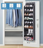 KEETDY Over The Door Shoe Rack for Door Fit 20 Pairs Sneakers Large Hanging Shoe Organizer for Closet Storage Boots, Black