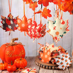 Tudomro 27 Pcs Fall Tree Decoration Autumn Thanksgiving Leaves Tree Ornaments Thanksgiving Decor 3D Felt Leaves Pumpkin Autumn Hanging Ornaments for Home Decor Party Favors(Cute Style)
