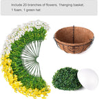 INSPRING Artificial Hanging Flowers for Outdoors Baskets Spring Fake Plants Outdoor Decoration, UV Resistant Faux Morning Glory in Planter Look Real Silk Flowers for Outside Patio Porch Balcony Garden