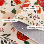 U'Artlines 2'6" x 8' Boho Runner Rug for Hallways Kitchen Colorful Floral Soft Non Slip Washable Floor Carpet Runners for Entryway Laundry Room Bathroom Beige