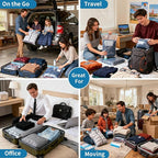 Vacuum Seal Bags for Clothing Travel with Pump,15 Pack Compression Packing Cubes for clothes,Space Saver Vacuum Storage Bags for Luggage & Travel Essentials,Carry-on Suitcase,Leak-Proof