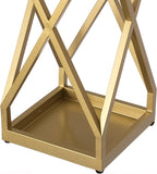 Vintiquewise Decorative Gold Square X Design Umbrella Holder Stand for Indoor and Outdoor