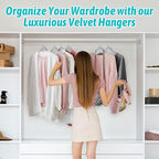 Premium Velvet Shirt Hangers 50 Pack, Space-Saving Non-Slip Felt Hanger with 360° Swivel Hook, Slim Flocked Hangers for Strappy Dresses, Blouses, Tank Tops(Grey)