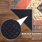 Keen Home Design 8x10 Rug - Machine Washable Area Rug with Non-Slip Backing, Ideal for Living Room, Dining Room, Bedroom - Vintage, Easy Clean, Durable, Low Pile Rug - (8' x 10')