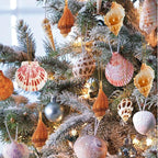 20 PCS Seashells Hanging Ornaments Natural Shells Decorations Beach Ocean Nautical Style for Summer Decor Christmas Tree Wedding Birthday Craft Conch Projects