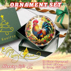 Chicken Stained Glass Ornament, Christmas Tree Decorations, Holiday Present Ideas, Gift Exchange