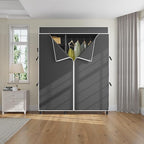 VIPEK V2C Heavy Duty Clothes Rack with Upgraded Polyester Cover, Metal Portable Closet with Adjustable Shelves & Hanging Rods, Freestanding Wardrobe Closet for Bedroom, Max Load 700LBS